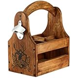 Barbuzzo Craft Pack Beer Caddy, Brown