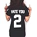 MuLuo Women's HATE YOU 2 Letter Printed Casual Black Short Sleeve T-Shirt