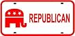 REPUBLICAN LICENSE PLATE sign politics