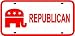 REPUBLICAN LICENSE PLATE sign politics
