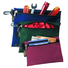 Custom LeatherCraft 1101 3 Multi-Purpose, Clip-On Zippered Bags by Custom Leathercraft