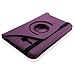 LK Luxury 360 Rotating PU Leather Case Cover For Samsung Galaxy Tab 3 Lite 7.0 T110 / T111 & Free Screen Protector + Stylus Pen (Purple)