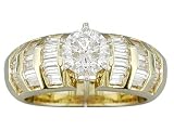 EGL Certified 1.74 cts Diamond Engagement Ring 14Kt Yellow Gold