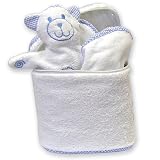 OVAL BATH BAG-BLUE GINGHAM SEERSUCKER TRIM - BABY GIFT SETS