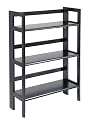 Winsome Wood Stackable/Folding 3-Tier Shelf, Black