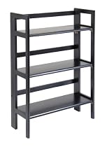 Winsome Wood Stackable/Folding 3-Tier Shelf, Black