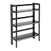 Winsome Wood Stackable/Folding 3-Tier Shelf, Black