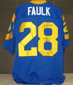 Marshall Faulk Signed St. Louis Rams authentic-style Custom Jersey - SB XXXIV Champs