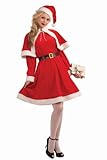 Forum Novelties Women's Sweet Miss Santa Suit, Red/White, One Size