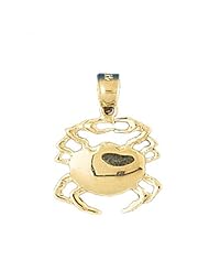 Dazzlers Solid 14 karats Gold Crab Charm Pendant available in three colors from jewelsberry (weights: 1.7 grams only)