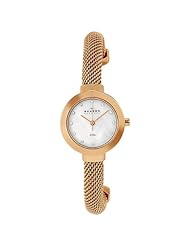 Skagen Mother of Pearl Crystal Dial Rose Gold-Tone Steel Bangle Ladies Watch 107SRCR1
