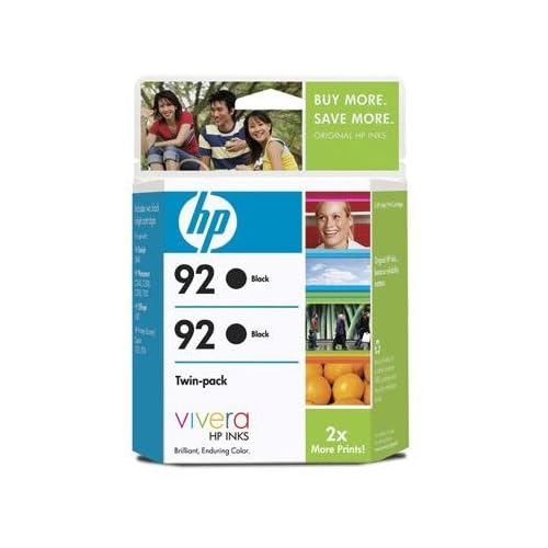 HP 92 Black Inkjet Cartridges #C9512FN-140 (C9362 Twinpack)thumbnail