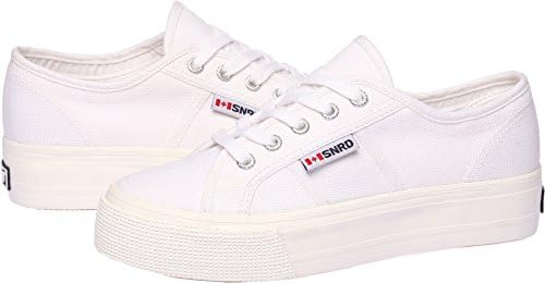 SNRD-117 Casual Stylish Platform Sneakers Canvas Shoes White Women 6.5