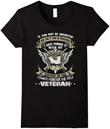 Women's Veterans t shirts - I own it forever the title Veteran Medium Black