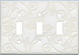 WHITE WHITE Switchplates Outlet Covers, Rocker, GFCI 3 Toggle