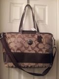 NEW COACH SIGNATURE BROWN TOTE MAHOGANY KHAKHI MULTIFUNCTION DIAPER BAG F17443