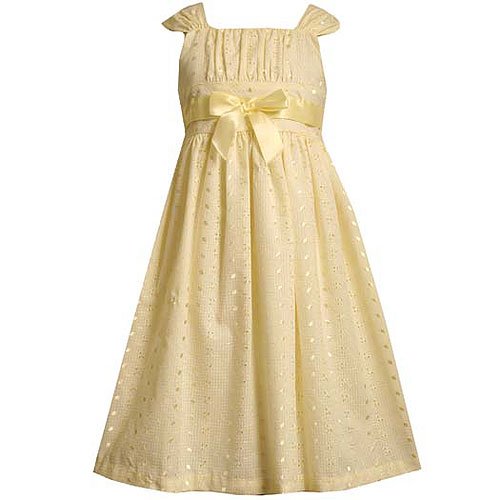 Bonnie Jean Plus Size Girls Yellow Eyelet Easter Dress 12.5-20.5 Plus Size Inexpensive Flowergirl Gowns