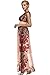 ANGVNS Women Floral Print Chiffon Long Dress with Necklace
