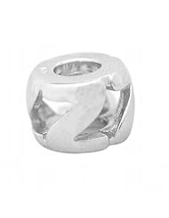 De Buman Sterling Silver Letter Z Charm Bead-fits Pandora, Troll & Chamilia European Charm Bracelets