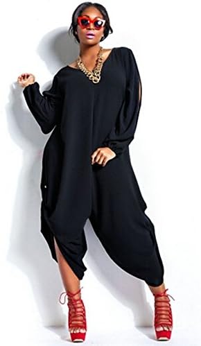Fashion Women V-neck Plus Size Chiffon Jumpsuit Overalls