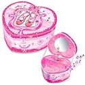Kids Ballerina Dancing Musical Jewelry Box Pecoware Intricately Decorated Heart Shaped Box