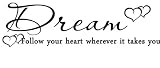 Dream Follow Your Heart Wherever It Takes You Wall Decal