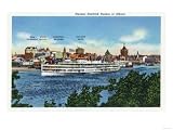 Albany, New York - View of the Steamer Hendrick Hudson on the Hudson River Giclee Poster Print