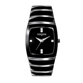 Wittnauer Black Ceramic Diamond Mens Watch 12D03