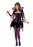 IMAGE OF Witchy Pixie 4 Piece Costume(BLACK/PURPLE,M)