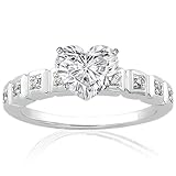 .45 Ct Heart Shaped Diamond Engagement Ring Pave EGL SI