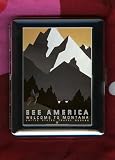 See America Welcome to Montana Vintage WPA ID CIGARETTE CASE