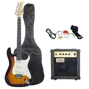 Austin Bazaar Sunburst Electric Guitar Package with 10 Watt Amp