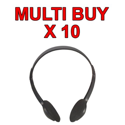 Multi Buy x 10 Computer Headphones in Black