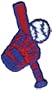 Boutique Iron-On Appliques - Baseball, Bat & Mit