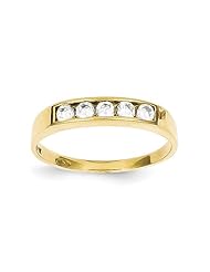 10k CZ Polished Childs Ring - JewelryWeb