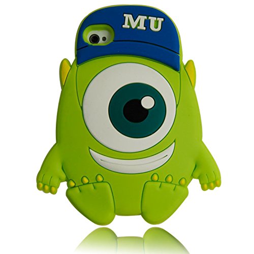 iPhone 4S Case, iPhone 4 Case, CASEPLAY Cute 3D Cartoon Character Protective Soft Silicone Phone Case Cover for Apple iPhone 4 4S (Mike)