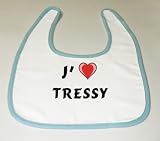 Bavoir de bébé avec J'aime Tressy