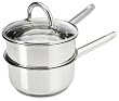 Gourmet Standard 3 piece, 2 Quart Stainless Steel Double Boiler Set with Glass Lid - DB11004G