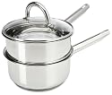 Gourmet Standard 3 piece, 2 Quart Stainless Steel Double Boiler Set with Glass Lid - DB11004G