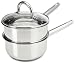 Gourmet Standard 3 piece, 2 Quart Stainless Steel Double Boiler Set with Glass Lid - DB11004G