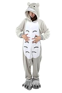 LATH.PIN Unisex Costume Animal Totoro Cosplay Onesie Adult Pajamas Anime Cartoon Sleepwear L Size