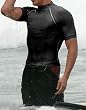 Adult XXL Black Rash vest / UV Sun Guard (with long neck). External Stitching For Superior Comfort. Use with or without a wetsuit.