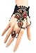 Eternity J. Vintage Vampire Slave Gothic Style Wristband Inlay Rhinestone Bridal Bracelet Ring Set