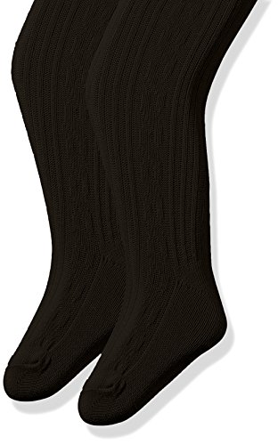 The Children's Place Girls' Cable Knit Tights (Pack of 2), Black, 12-24 Months