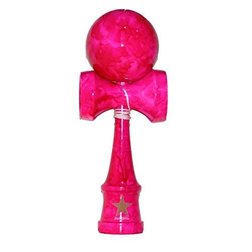 Full Marble Pink Shinny Super Kendama, Super Sticky, Japanese Wooden Toy, Free String, USA Seller