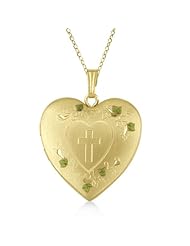 Heart Shaped Cross Pendant Necklace And Locket With Chain For Women 14K Yellow Gold Vermele