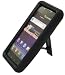 ALL BLACK Armor 3 IN 1 High Impact Combo Hard Soft Gel Case Stand For LG Lucid VS840 (Verizon)