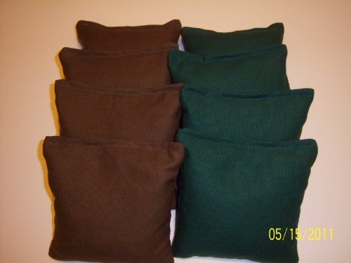 Cornhole Bags ACA Regulation 4 Green & 4 Brown
