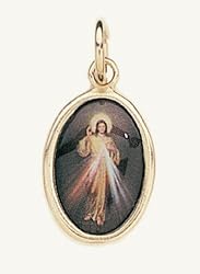 Gold Plated Religious Medal - Divine Mercy