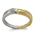 9ct Two Colour Gold 5pts Diamond Set Fancy Dress Ring